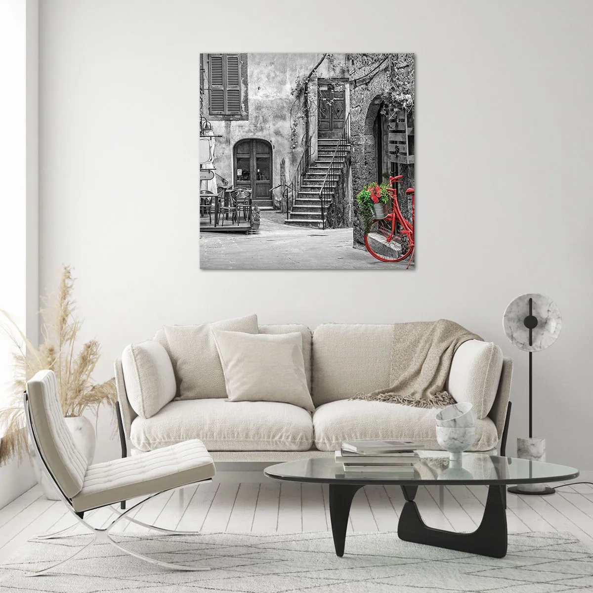 Cuadro sobre vidrio - Impresiones sobre Vidrio - Callejón de la Toscana - 60x60 cm