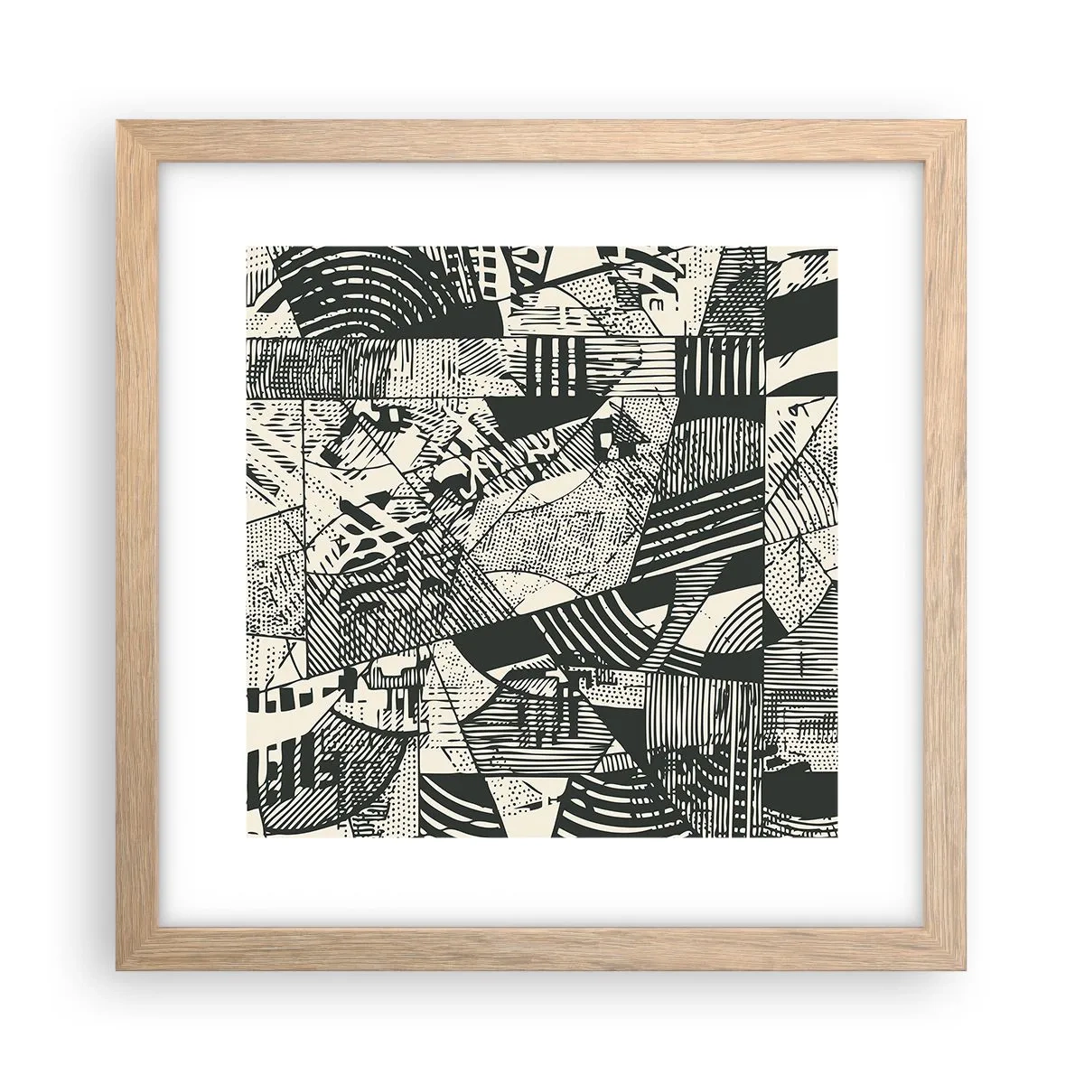 Póster en marco roble claro - La dinámica del presente - 30x30 cm