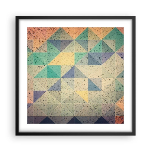 Póster en marco negro - República de los triángulos - 50x50 cm