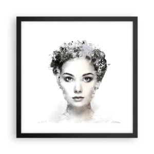Póster en marco negro - Un retrato extremadamente elegante - 40x40 cm