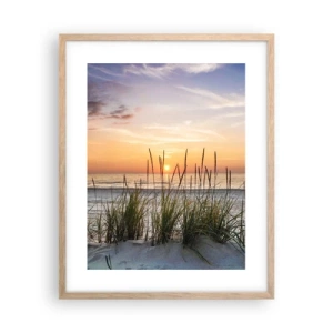 Póster en marco roble claro - Mira, piensa, siente - 40x50 cm