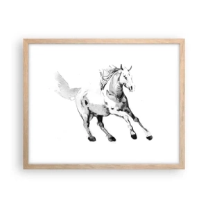 Póster en marco roble claro - Alma indómita - 50x40 cm