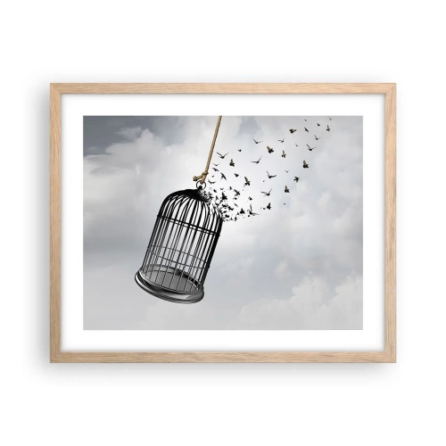 Póster en marco roble claro - Fe... Esperanza... ¡Libertad! - 50x40 cm