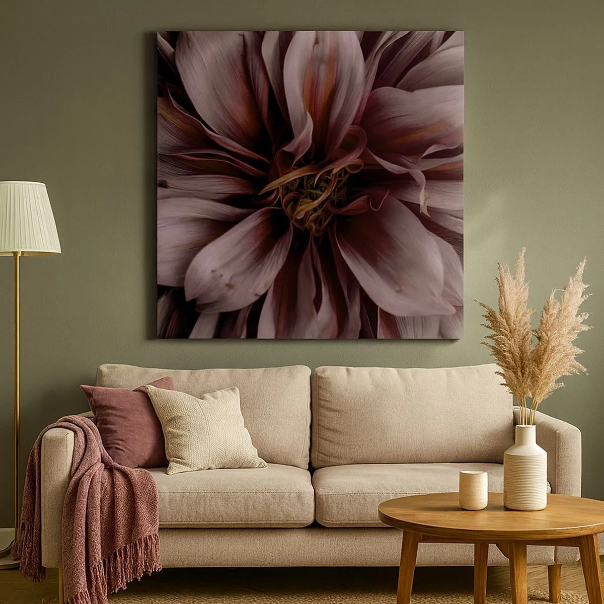 Cuadro sobre lienzo - Impresión de Imagen - Corazón floral - 30x30 cm