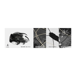 Muestra de fotomural Premium Canvas - Salió de la negrura - Abstracción, Pedazo, Arte Moderno - 100x30 cm