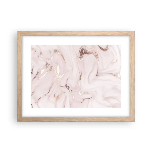 Póster en marco roble claro - En rosa - 40x30 cm