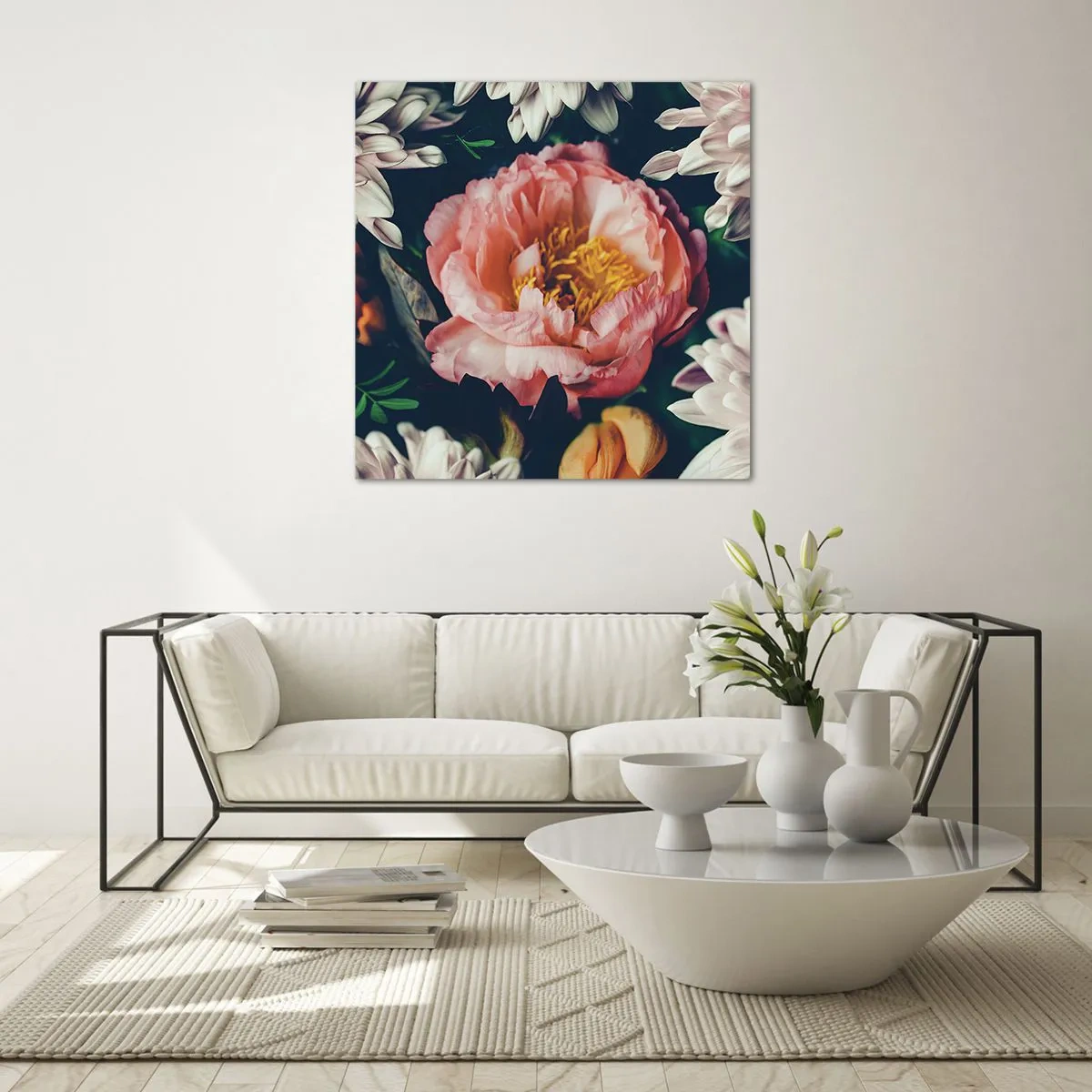 Cuadro sobre vidrio - Impresiones sobre Vidrio - Con esplendor barroco - 50x50 cm