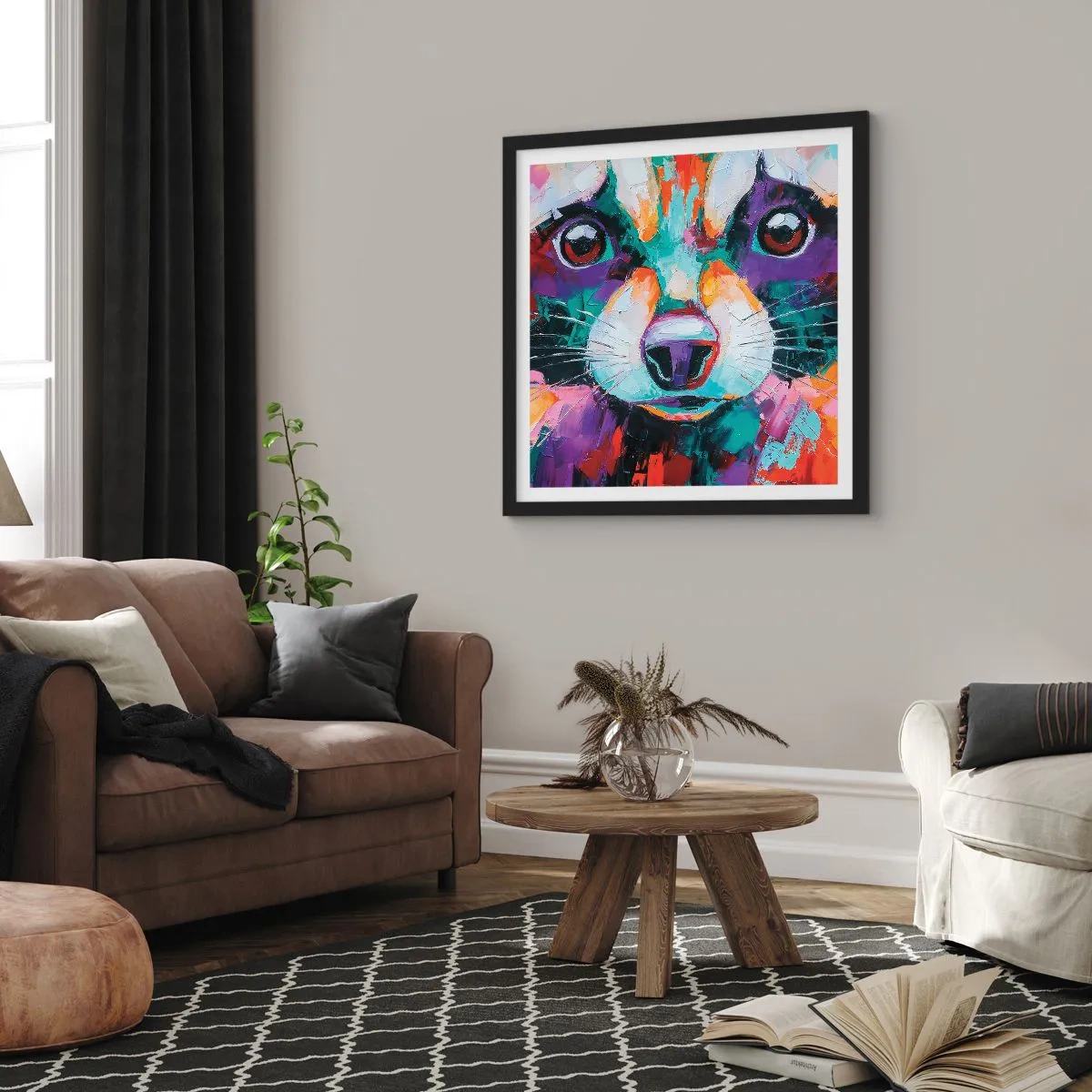 Póster en marco negro - Solo buenas emociones - 60x60 cm