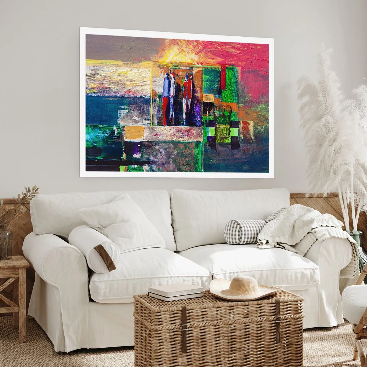 Póster - Composición abstracta con figuras y patrones geométricos. - 100x70cm - Relaciones y emociones - Decoración de pared moderna para salón y dormitorio ARTTOR