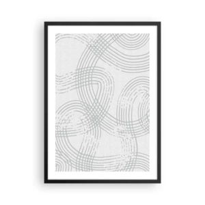 Póster en marco negro - Una composición minimalista de líneas abstractas sobre un fondo claro. - 50x70cm - No hay camino recto - Decoración de pared moderna para salón y dormitorio ARTTOR