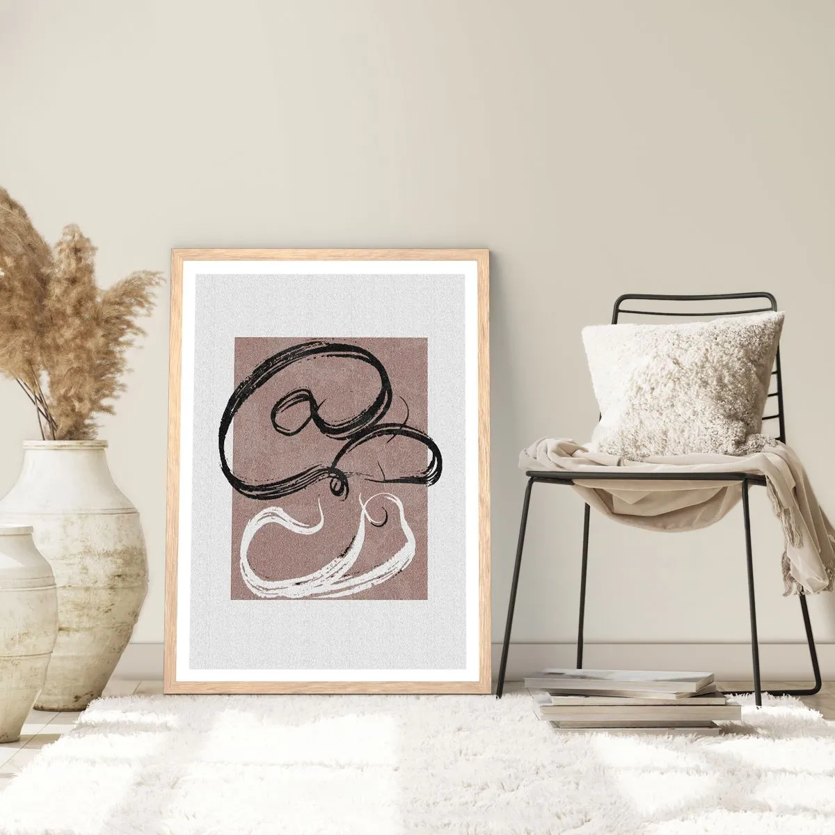 Póster en marco roble claro - Composición: la búsqueda de la plenitud - 40x50 cm