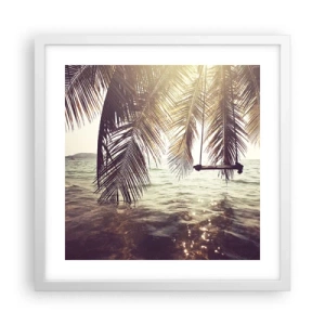 Póster en marco blanco - Columpiar la imaginación - 40x40 cm