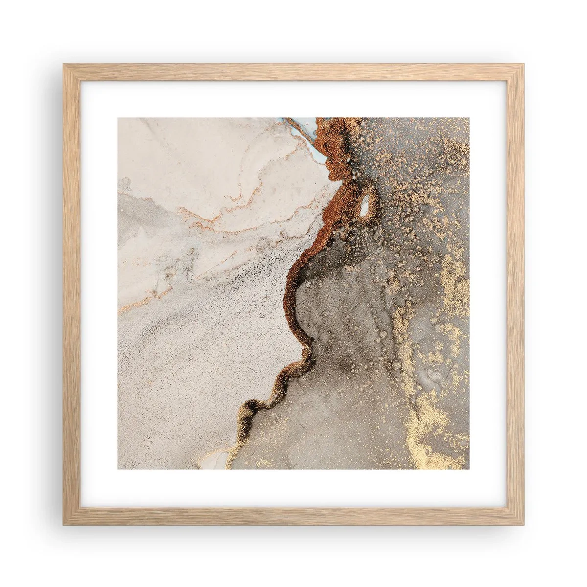 Póster en marco roble claro - En la frontera de los colores - 40x40 cm