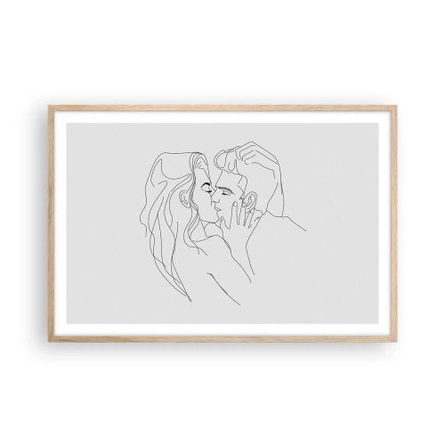 Póster en marco roble claro - Alineados - 91x61 cm