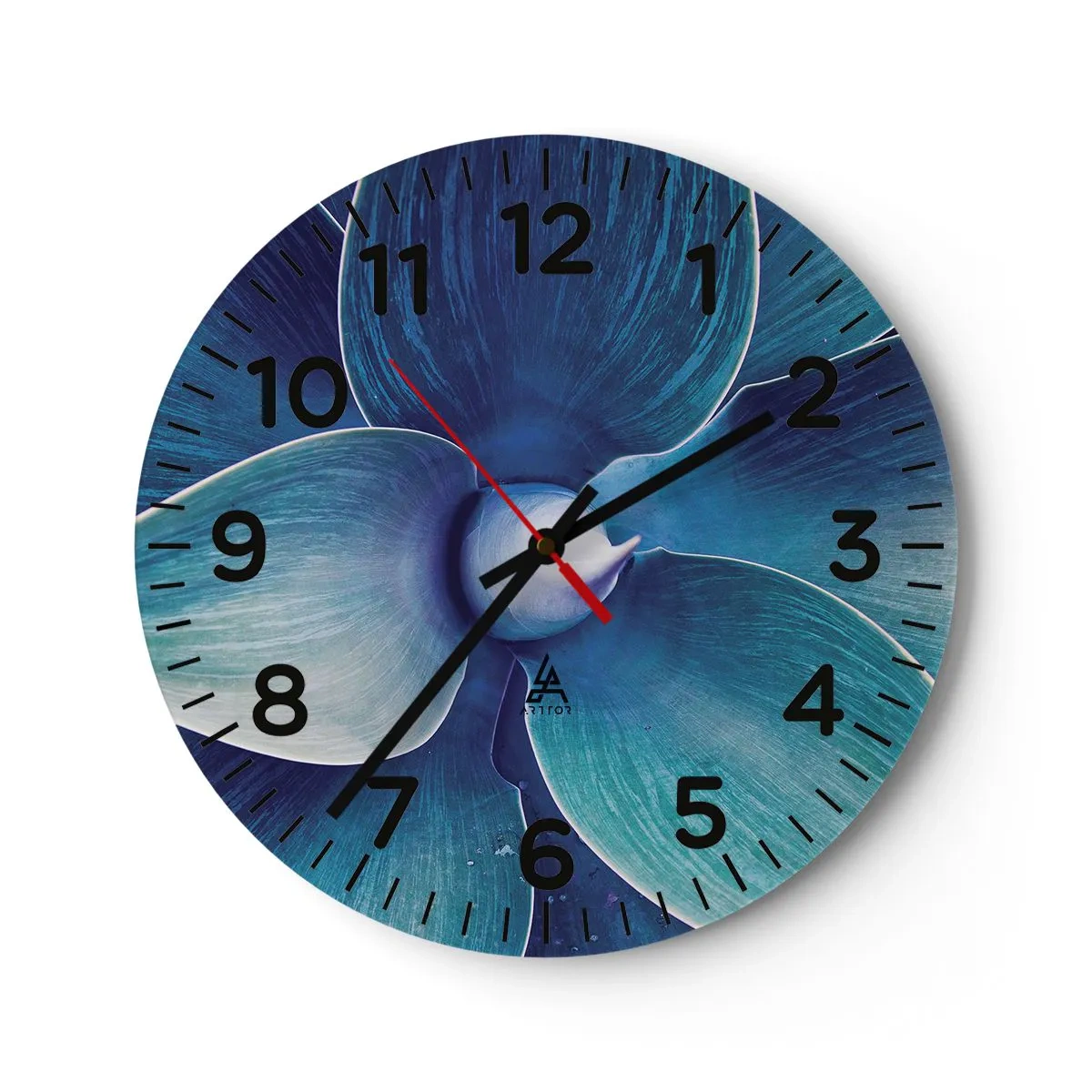 Reloj de pared - Reloj de vidrio - Azul del cielo - 40x40 cm