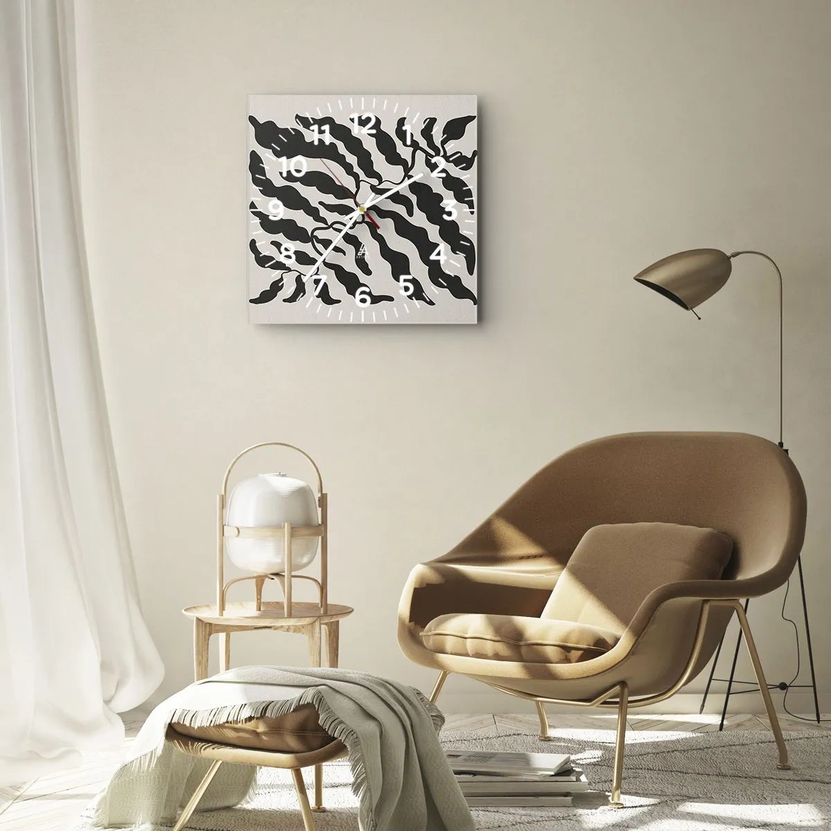 Reloj de pared - Reloj de vidrio - La naturaleza de un cuadrado - 40x40 cm