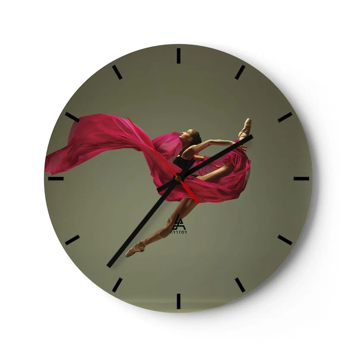 Reloj de pared - Reloj de vidrio - Llama danzante - 30x30 cm