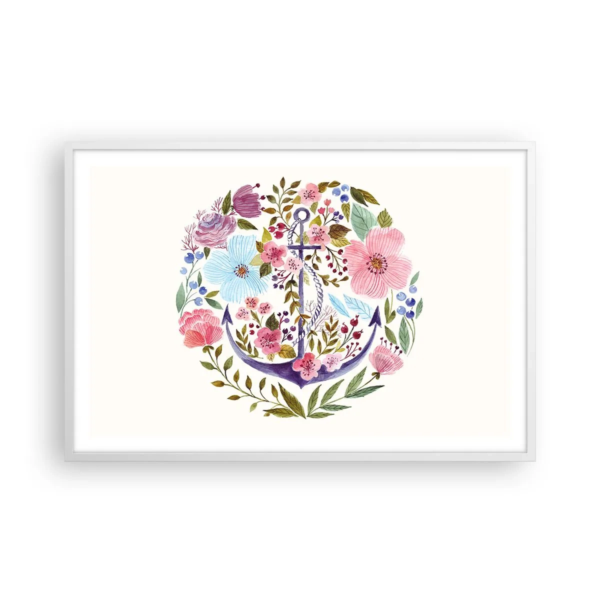 Póster en marco blanco - El sueño reparador de un marinero - 91x61 cm