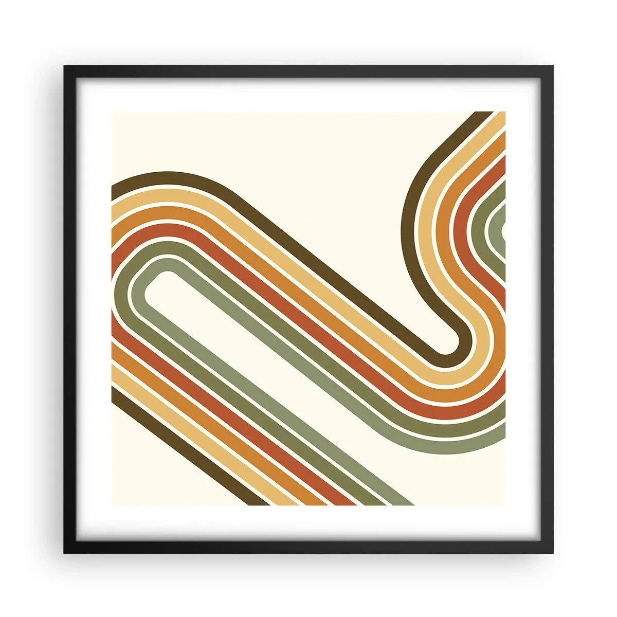 Póster en marco negro - Zigzagueando hasta su destino - 50x50 cm