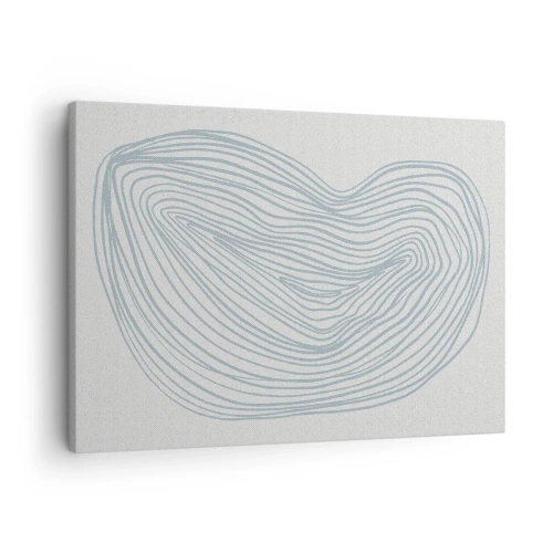 Cuadro sobre lienzo - Impresión de Imagen - Motivo de onda abstracto en azul delicado - 70x50cm - Sonrisa de una gota - Decoración de pared moderna para salón y dormitorio ARTTOR