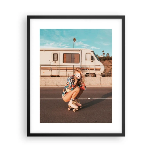 Póster en marco negro - ¡Sonrían, por favor! - 40x50 cm