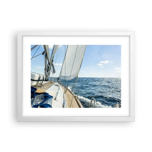 Póster en marco blanco - Ahoy, a la aventura - 40x30 cm