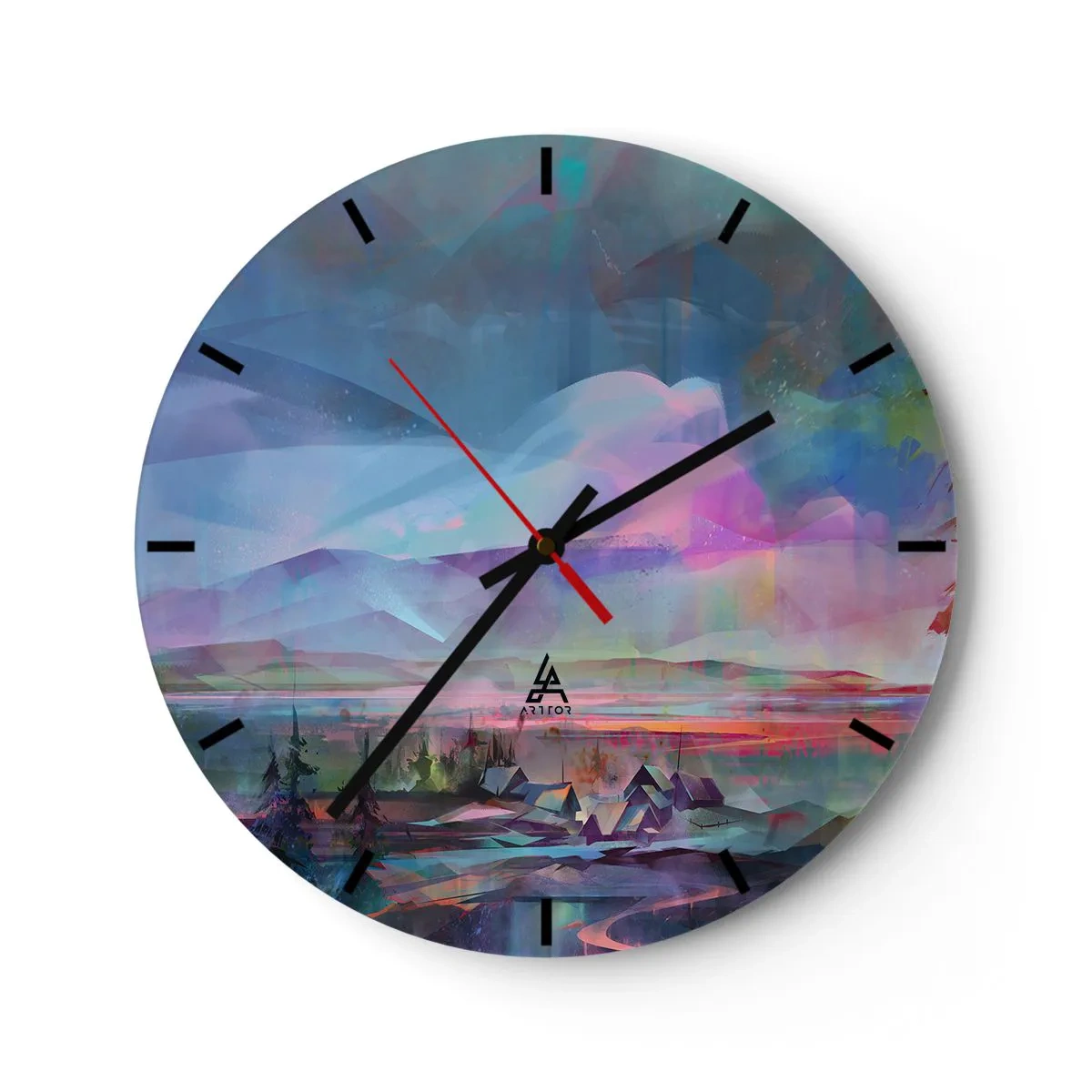 Reloj de pared - Reloj de vidrio - Bajo un cielo benévolo - 40x40 cm