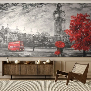 Fotomural Premium Sand - Un día emocionante - Ciudad, Londres, Arquitectura - 150x105 cm