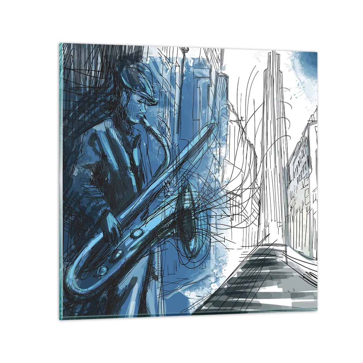 Cuadro sobre vidrio - Impresiones sobre Vidrio - Rapsodia urbana - 30x30 cm