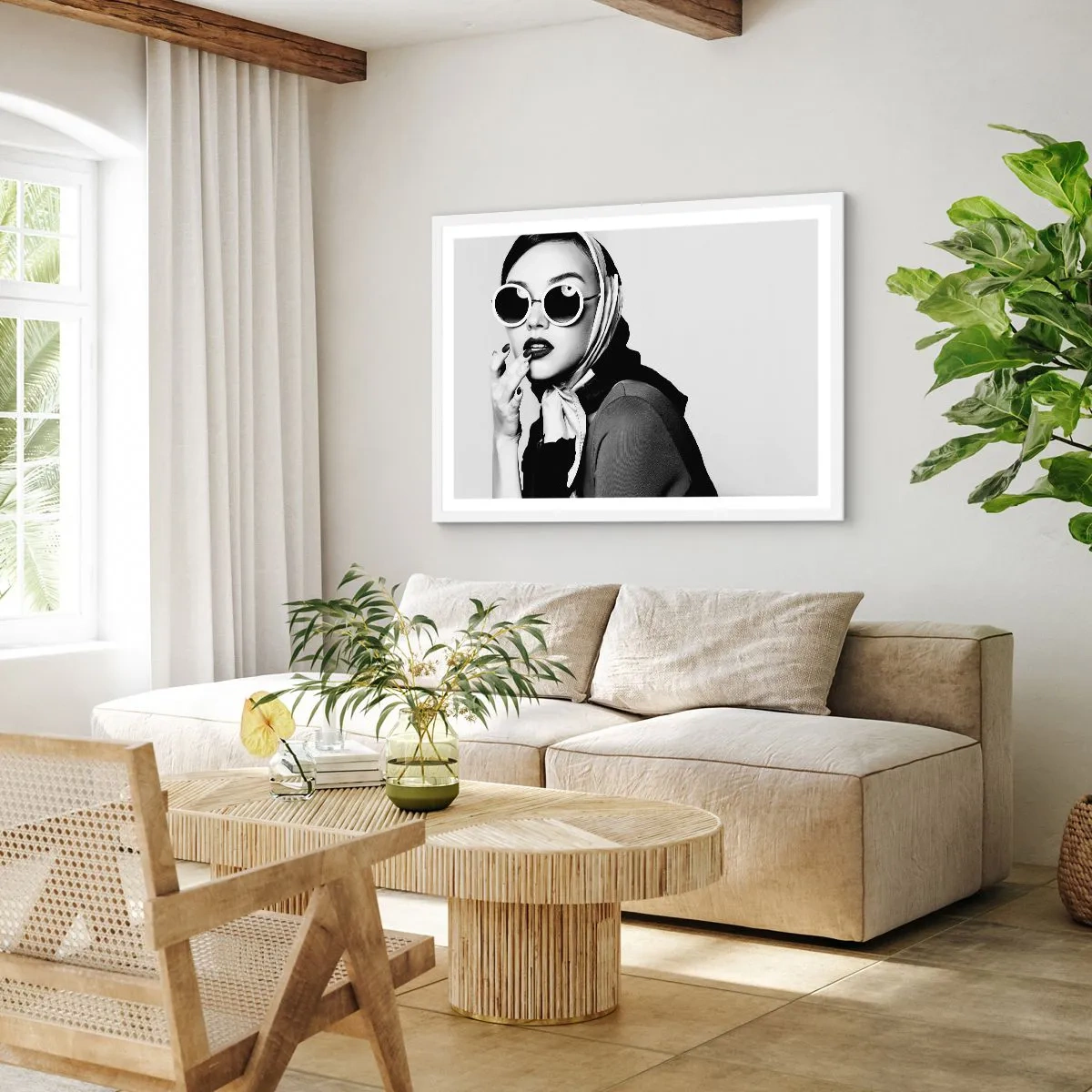 Póster en marco blanco - Saludos desde los años 60 - 70x50 cm