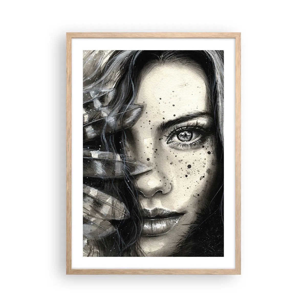 Póster en marco roble claro - Belleza salvaje - 50x70 cm