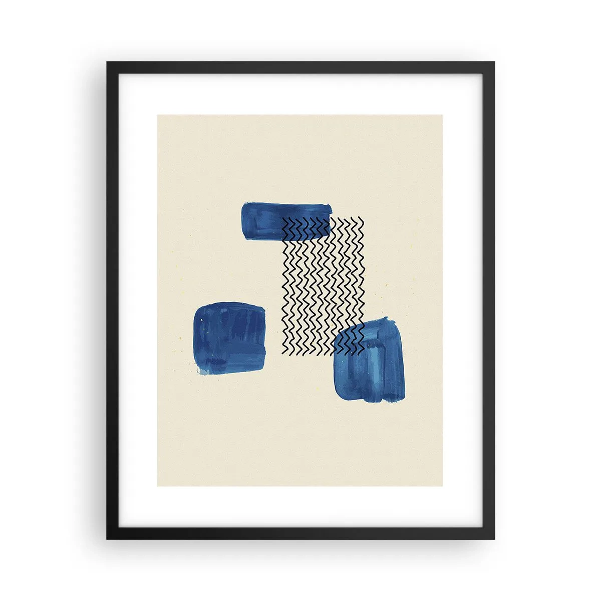 Póster en marco negro - Un cuarteto abstracto - 40x50 cm