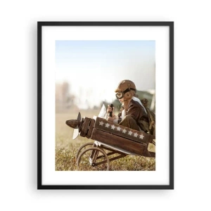 Póster en marco negro - Despegue hacia un sueño - 40x50 cm