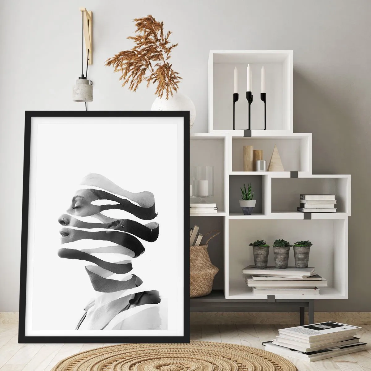Póster en marco negro - Retrato surrealista - 61x91 cm