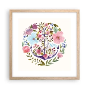 Póster en marco roble claro - El sueño reparador de un marinero - 40x40 cm