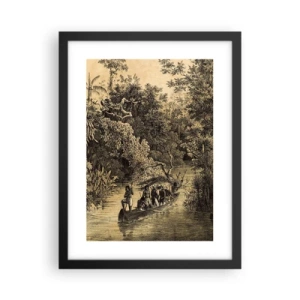 Póster en marco negro - Expedición a la fuente - 30x40 cm