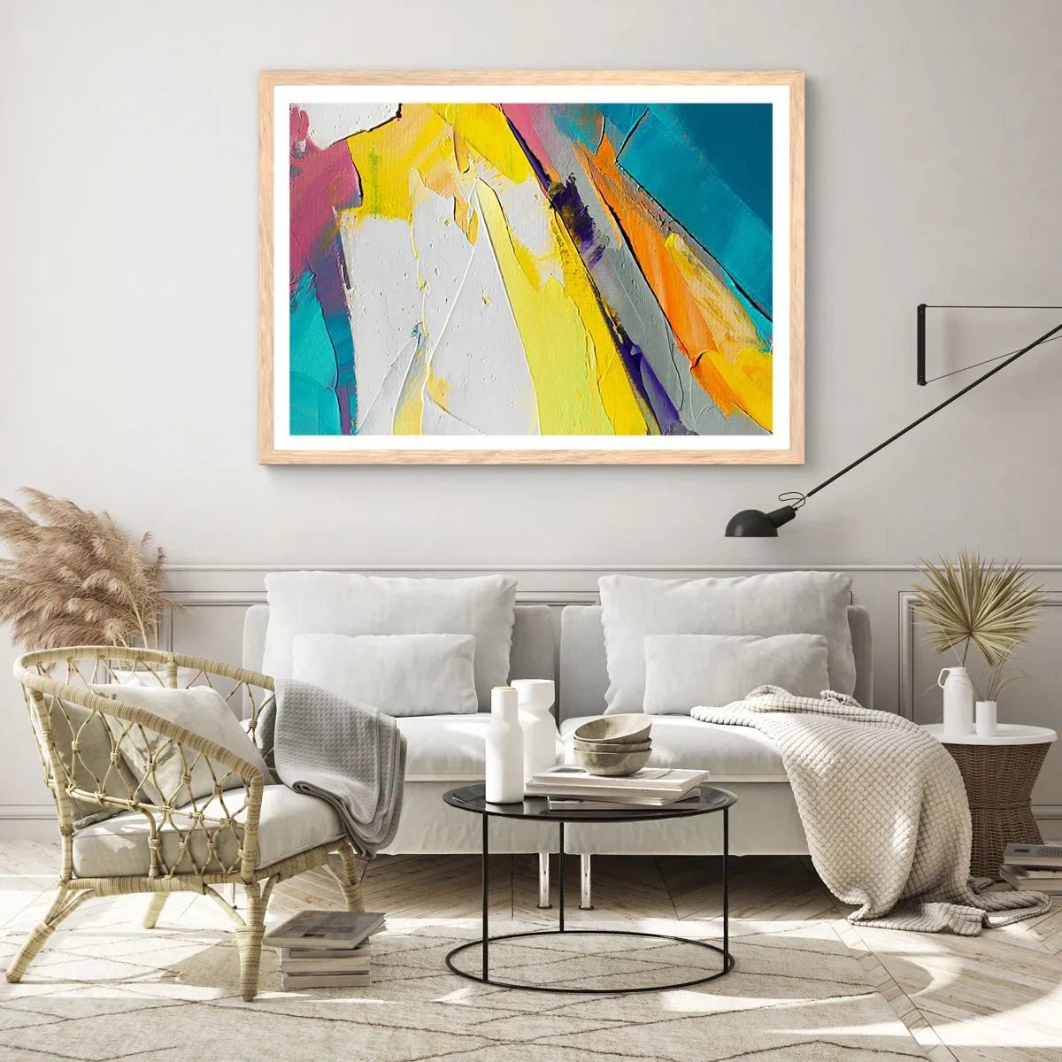 Póster en marco roble claro - Anatomía de la luz - 100x70 cm