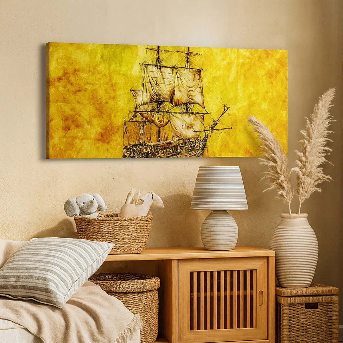 Cuadro sobre lienzo - Impresión de Imagen - ¡Rumbo a la isla Tortuga! - 30x30 cm