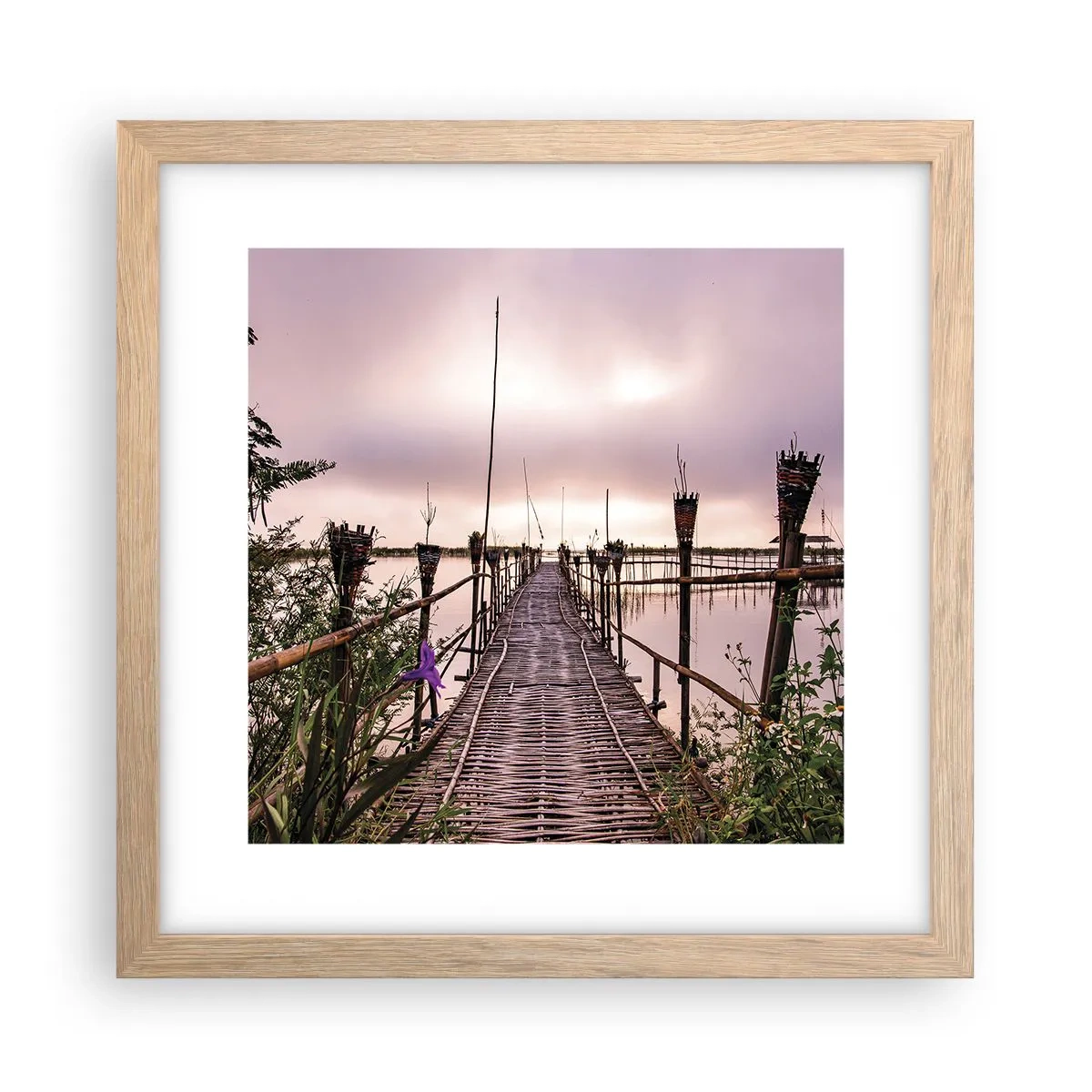 Póster en marco roble claro - La tranquilidad de Asia - 30x30 cm