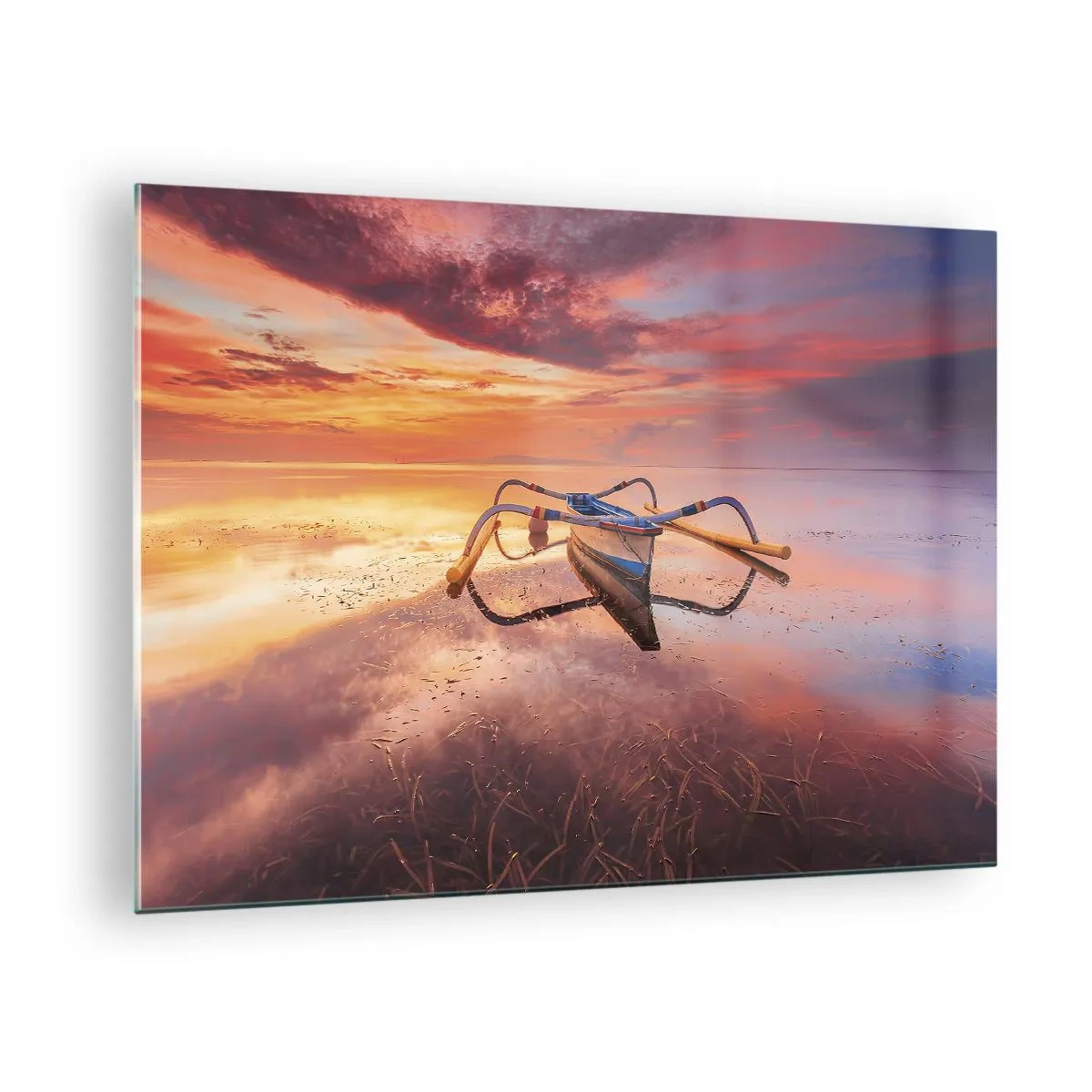 Cuadro sobre vidrio - Impresiones sobre Vidrio - Calma de una tarde tropical - 70x50 cm