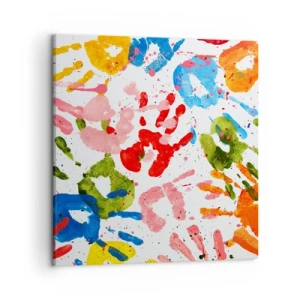 Cuadro sobre lienzo - Impresión de Imagen - Juego de manos - 50x50 cm