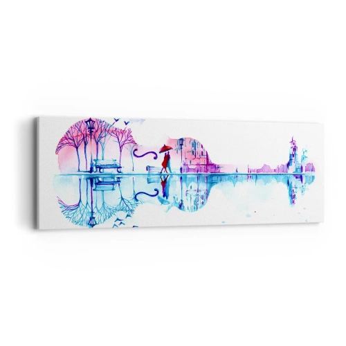 Cuadro sobre lienzo - Impresión de Imagen - Te traeré cánticos de lluvia - 90x30 cm