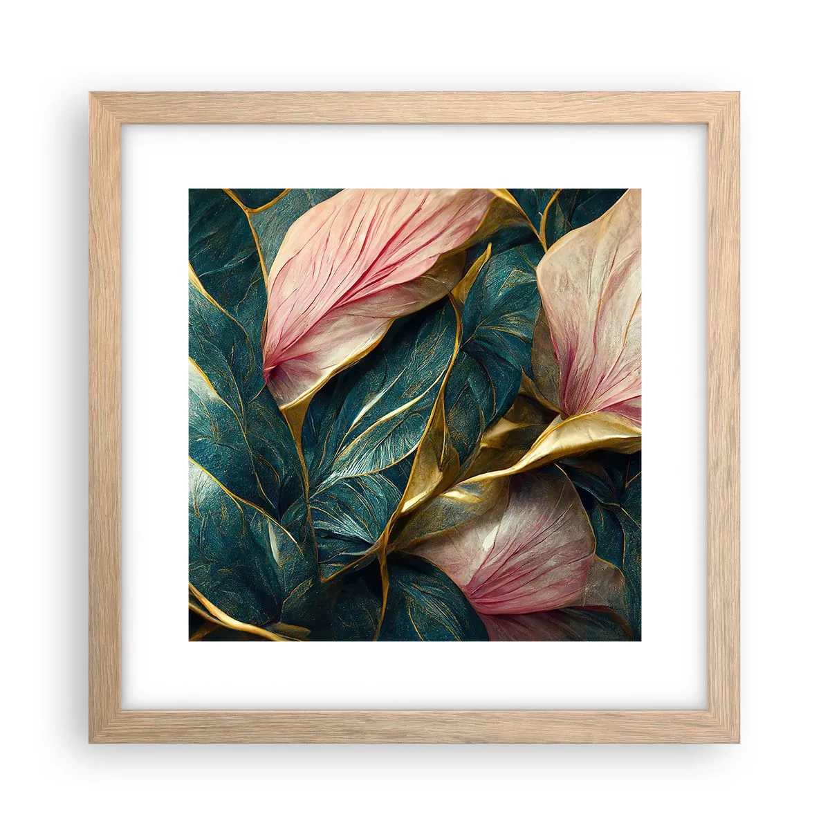 Póster en marco roble claro - Elegancia y estilo naturales - 30x30 cm