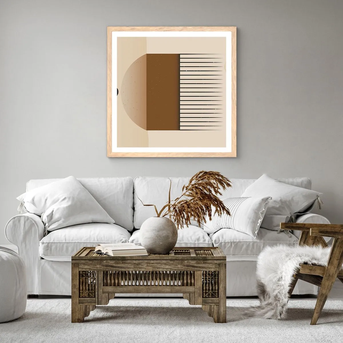 Póster en marco roble claro - Varios estados - 40x40 cm