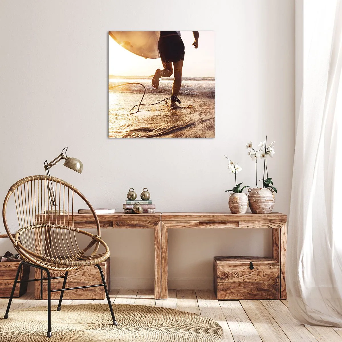 Cuadro sobre lienzo - Impresión de Imagen - Para enfrentar la ola - 60x60 cm