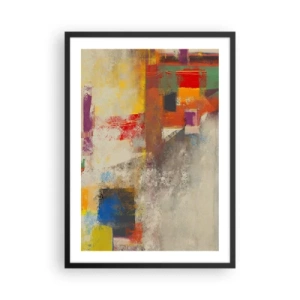 Póster en marco negro - Composición abstracta en colores vivos - 50x70cm - Geometría de color - Decoración de pared moderna para salón y dormitorio ARTTOR