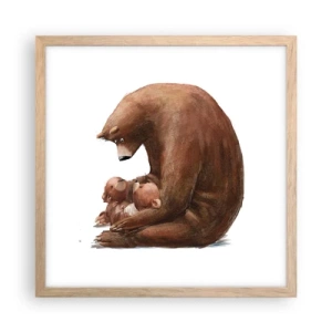 Póster en marco roble claro - Dulces sueños, niños - 40x40 cm