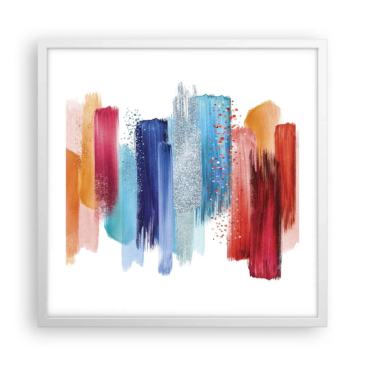 Póster en marco blanco - Arriba y abajo - 50x50 cm