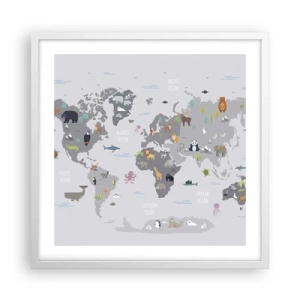 Póster en marco blanco - Dime de dónde eres... - 50x50 cm