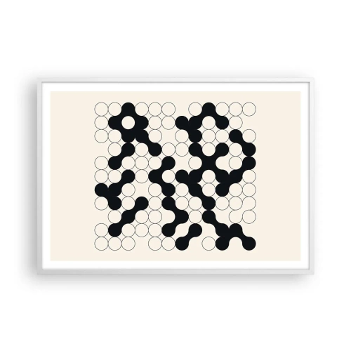 Póster en marco blanco - Juego chino - una variación - 100x70 cm